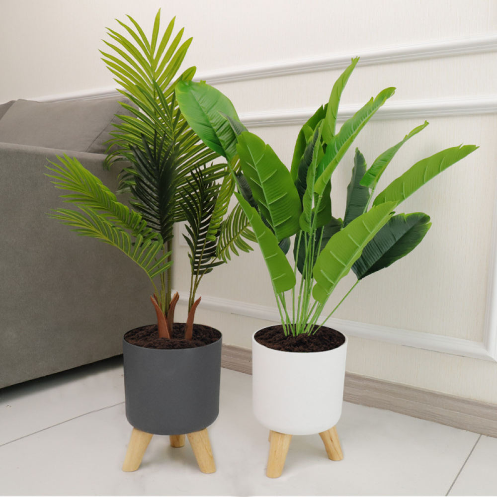 Self-Watering Planter - Vaso de plantas redondo, com suporte,